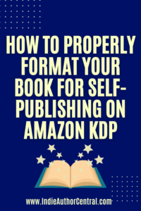 How do I format my book for self-publishing on amazon kdp