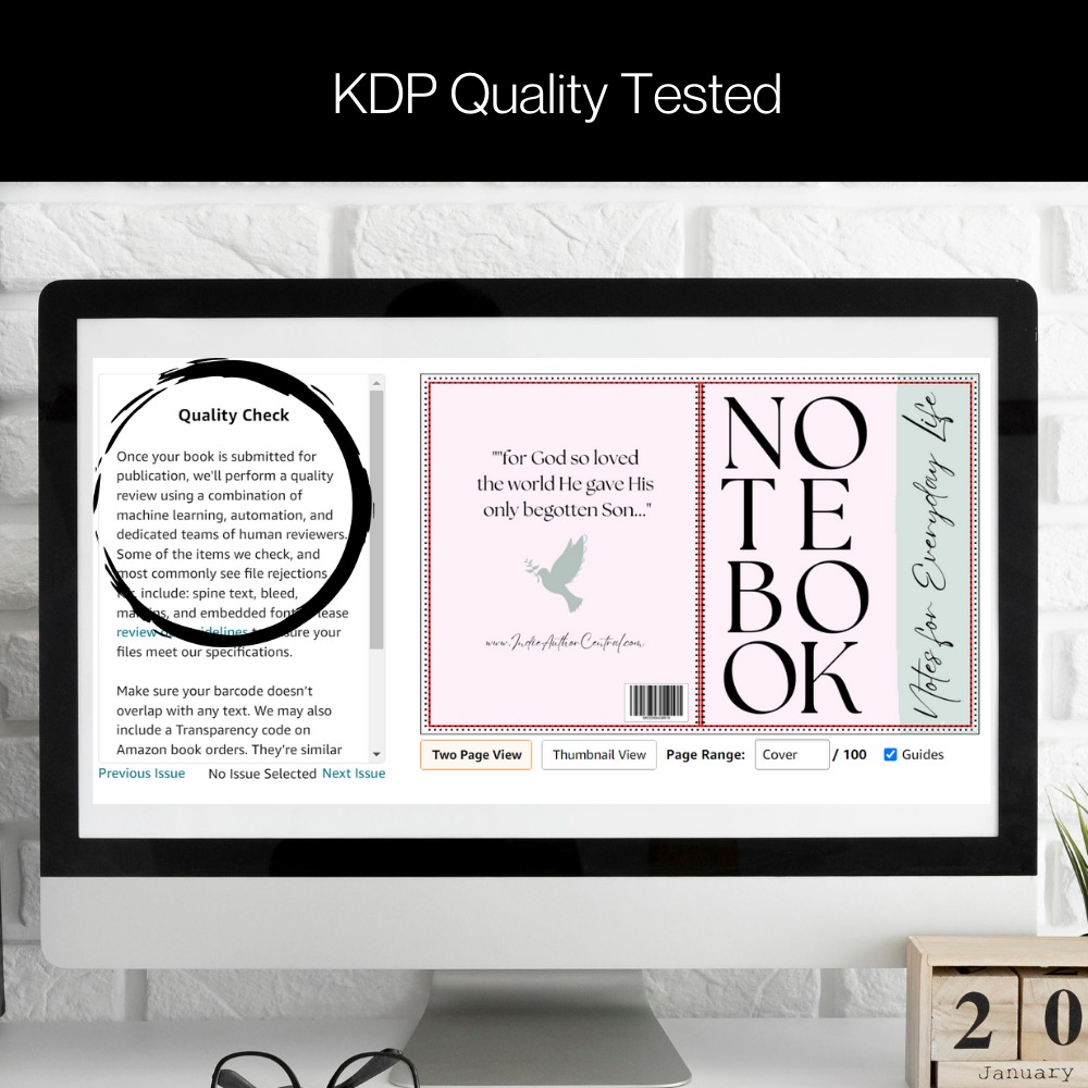 10 KDP Cover Canva Templates | 8.5 x 11 | Pink and Sage Green Quality Check